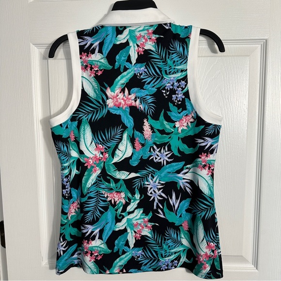 Tommy Bahama women's sleeveless 1/4 zip golf/tennis top, sz. L, floral - Picture 7 of 7